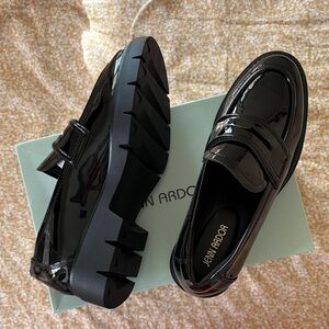 Jenn Ardor Glossy Black Loafers